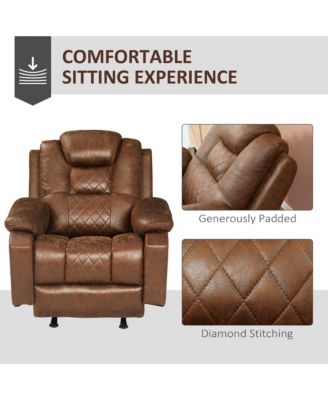 Overstuffed Manual Recliner Seat w/Thick Sponge Padded Headrest & Armrest