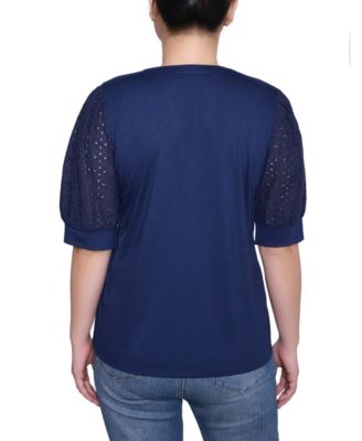 Women's Puff Elbow Sleeve Top