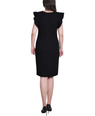 Women's Ruffle Sleeve Scuba Dress