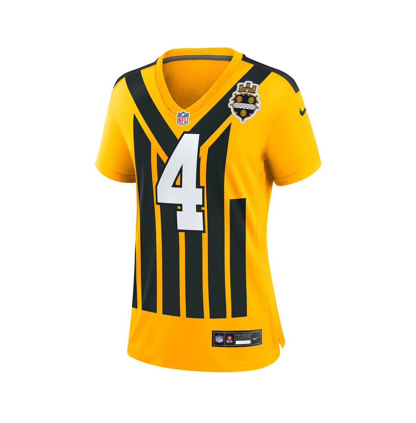 Женский топ Nike DK Metcalf Gold Pittsburgh Steelers Alternate 1933 Throwback Game Jersey — фото 2