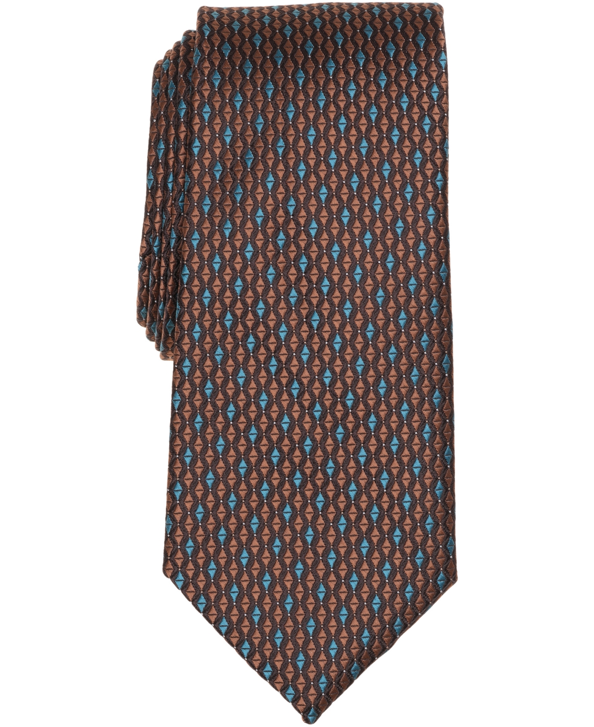 Perry Ellis Portfolio Men's Nilsson Geometric Tie In Brown