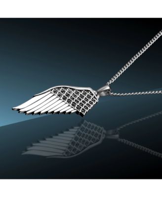 Men's Wing Pendant Necklace – Silver