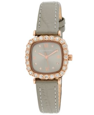 Women's Halo Gray Leather Strap Watch, 28mm