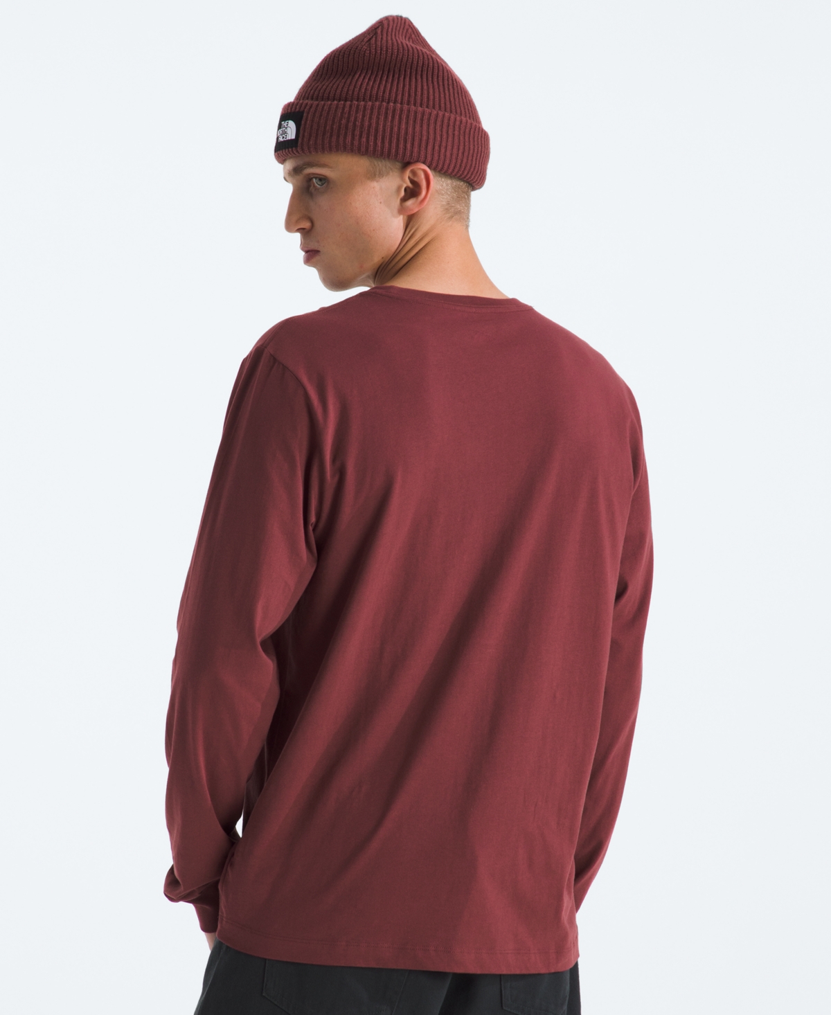 The North Face Men's Evolution Simple Dome Long Sleeve T-shirt In Burgundy