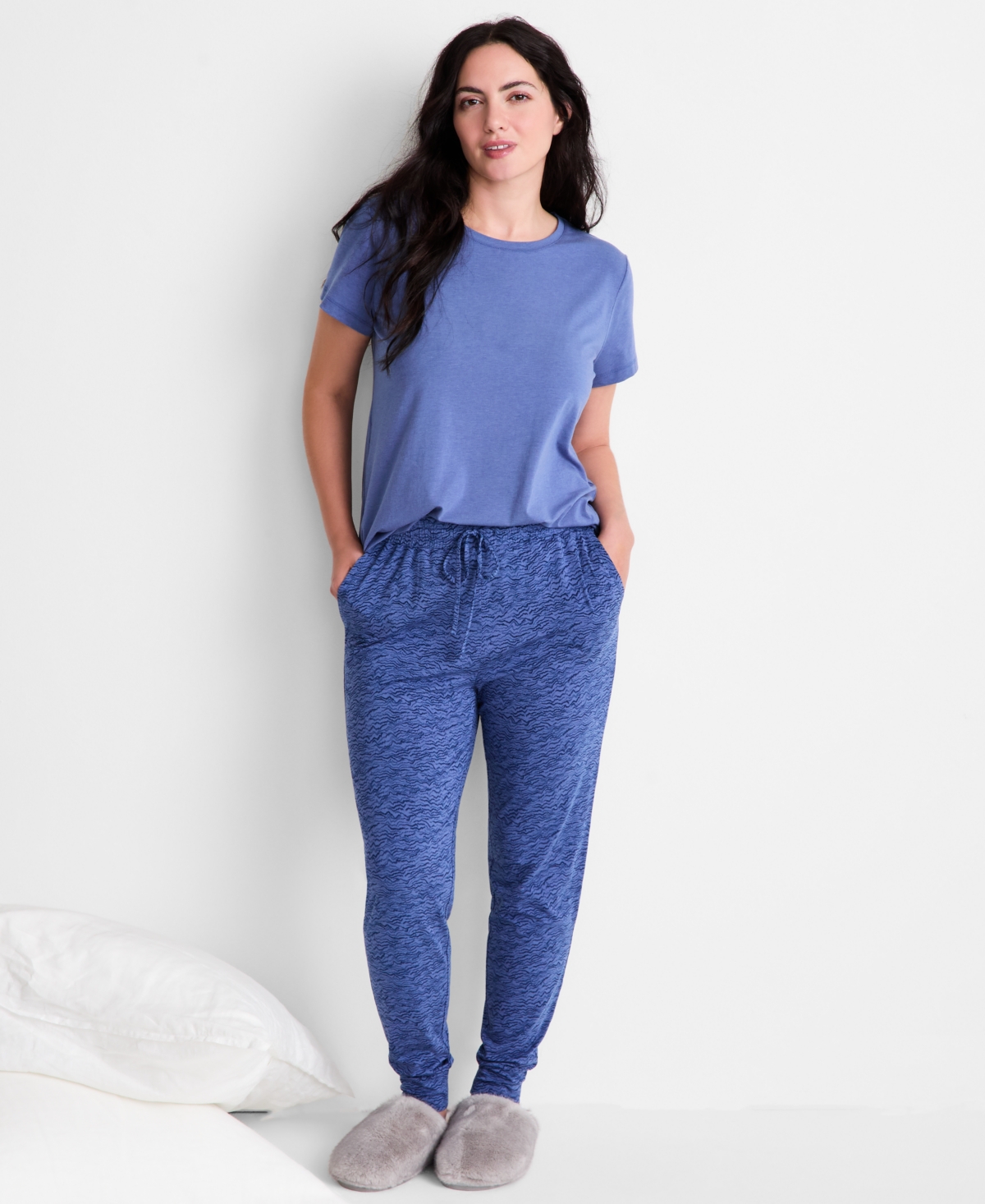 State Of Day Women's Textured Joggers, Macy's Exclusive In Blue