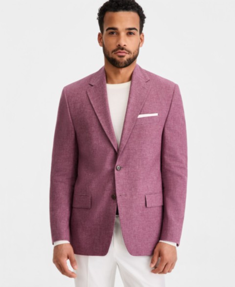 Мужские пиджаки Michael Kors Men's Classic-Fit Linen-Blend M&eacute;lange Blazer