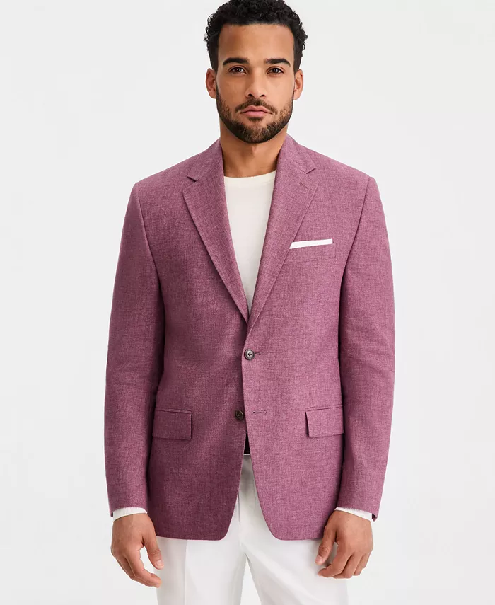 Men's Classic-Fit Linen-Blend M&eacute;lange Blazer