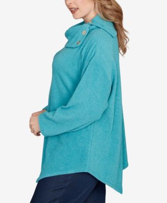 Plus Size Heather Cozy Knit Split Cowl Top