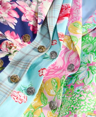 Men's Slim-Fit Linen-Blend Patterned Blazer