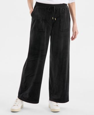 Women's Wide-Leg Velour Lounge Pants, Macy's Exclusive
