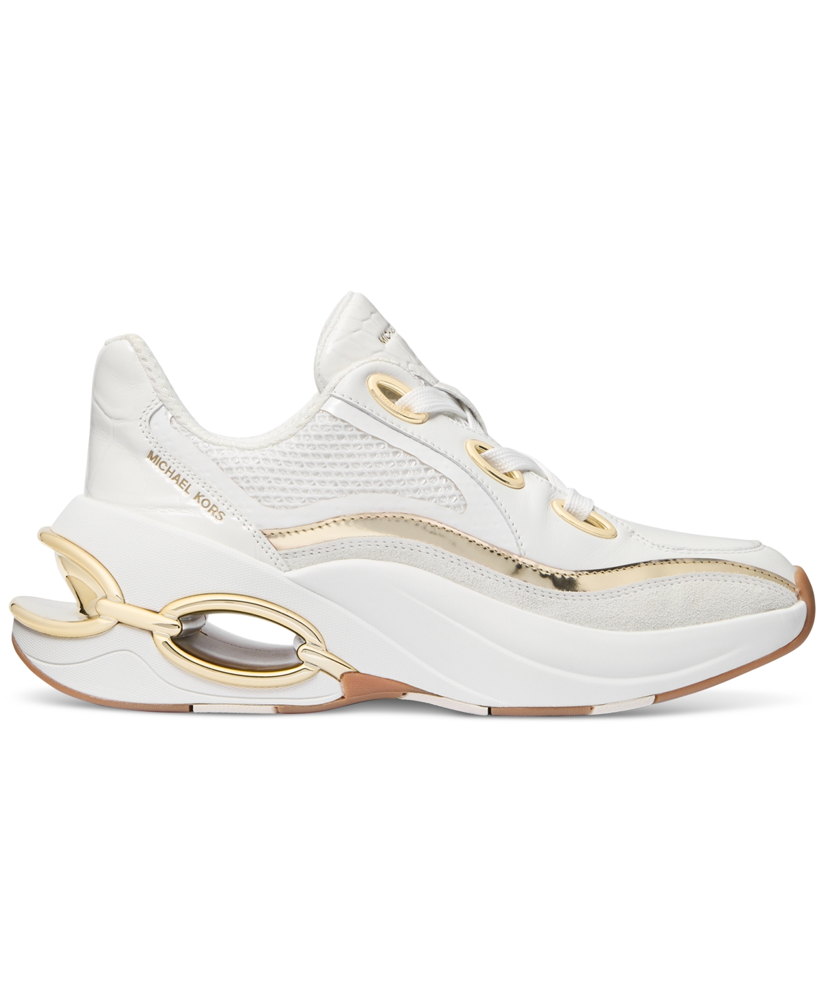 Michael Kors Toni Mixed-media Trainer In White