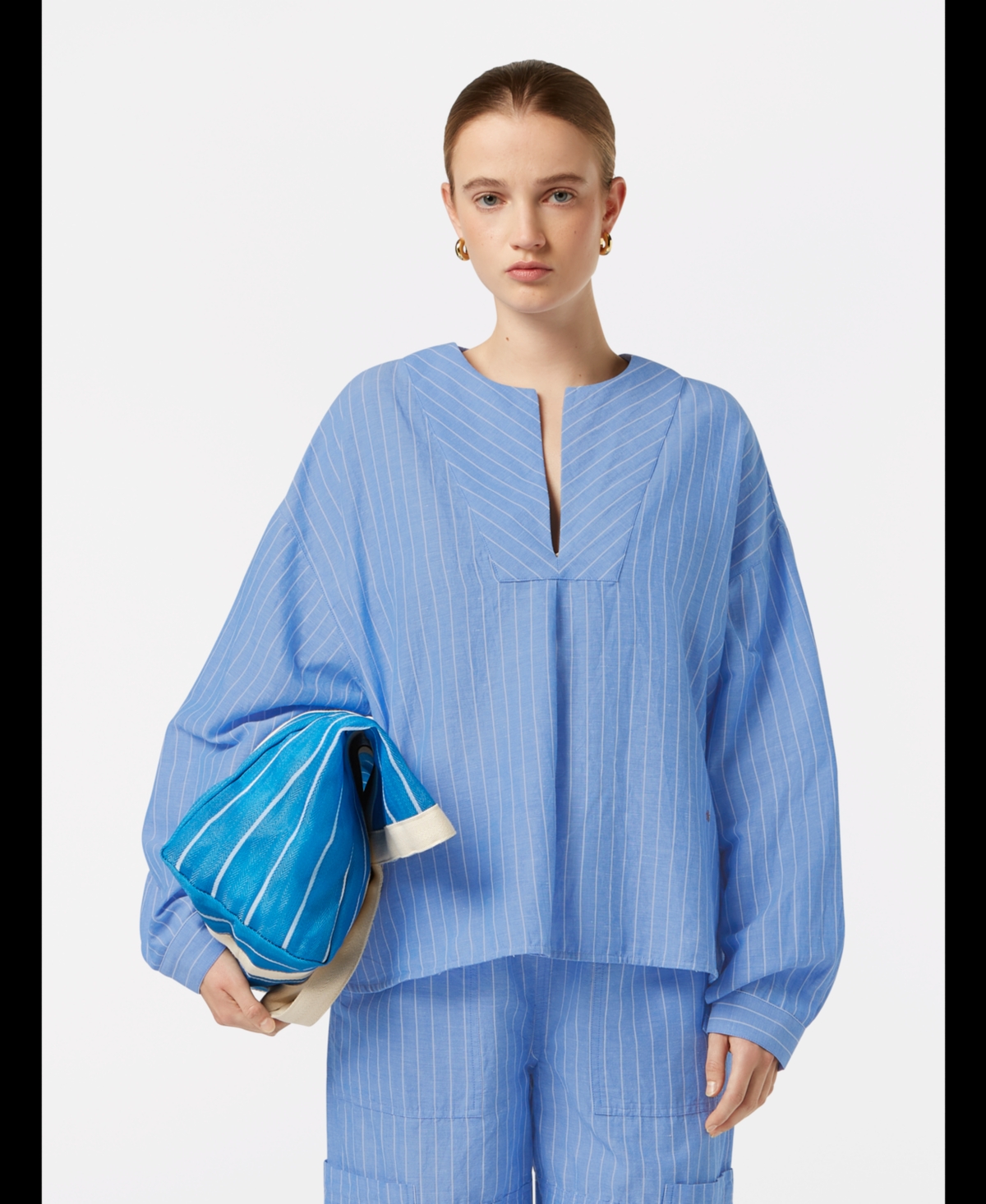 Scotch & Soda Women's and Cotton Linen bib shirt