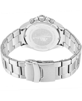 3960 Men's Chronograph Watch Quartz Japan VR32 Ice Blue Dial Black Tachymeter Bezel Silver Tone Case Stainless Steel Bracelet Date Window