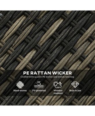 3 Pieces Wicker Bistro Set, Rocking Patio Furniture Set,