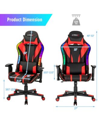 Gaming Chair Adjustable Swivel Computer Chair w/ Dynamic LED Lights