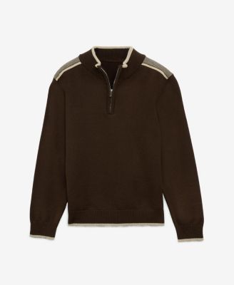 Boy's Shoulder Detail Quarter-Zip Sweater