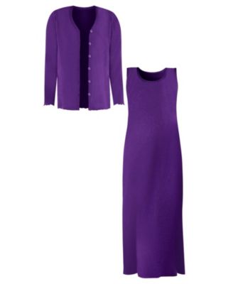 Plus Size Lettuce Trim Knit Jacket Dress