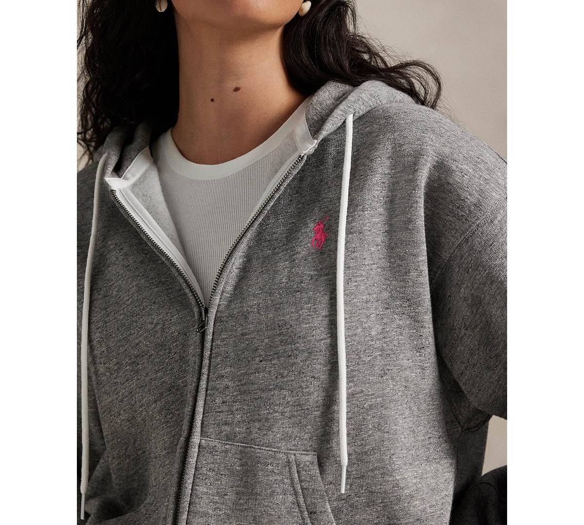 Polo Ralph Lauren Women's Pink Pony Full-Zip Hoodie