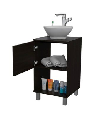 18"In MDF Single Door Open Shelves Bathroom Vanity