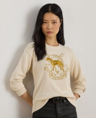 Lauren Ralph Lauren - Petite Embroidered Crewneck Sweater