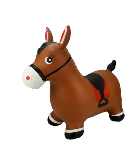 Детская игрушка BounceZiez Horse Inflatable Ride-On Hopper, Holds Up To 110 Lbs, от 3 лет, цвет: Коричневый
