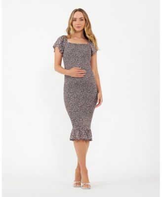 Stylish Cyprus Shirred Dress in Black for Women