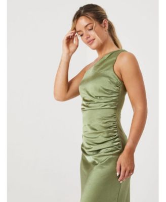 Women's One Shoulder Satin Bridesmaid Dress