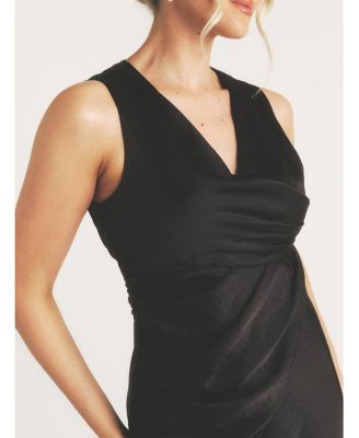 Plunge Drape Satin Bridesmaid Dress