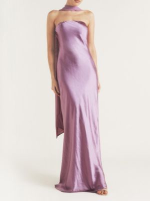 Women's Bandeau Satin Bridesmaid Dress
