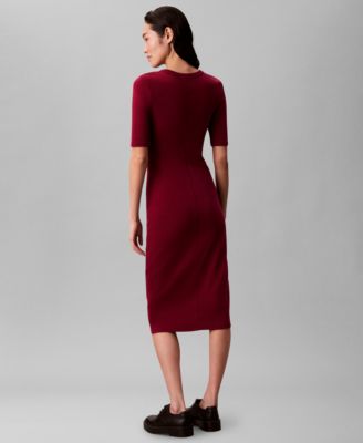 Women's Short Sleeve Midi Dress