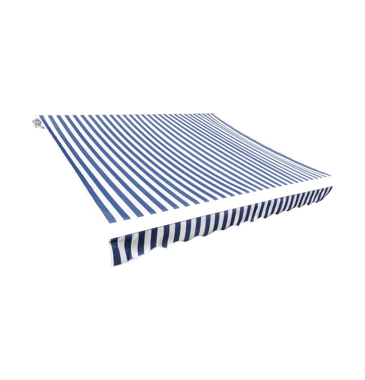 vidaXL Awning Top Sunshade Canvas Blue & White 196.9"x118.1"