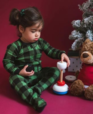 Baby Footed Cotton Plaid Holiday Pajamas