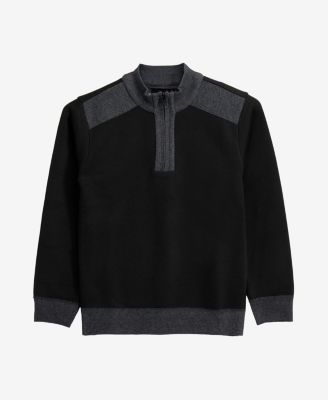 Boy's Quarter Zipper Fleece Flannel Lining Sweater