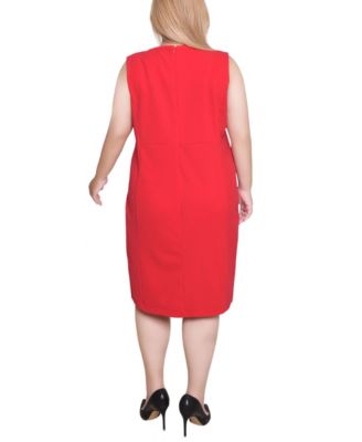 Plus Size Sleeveless Stud Front Dress