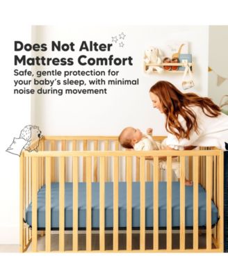 2-Pack Protect+ Waterproof Crib Mattress Protector Covers, Quin Quilted Cotton Baby Mattress Topper, Toddler Crib Sheets