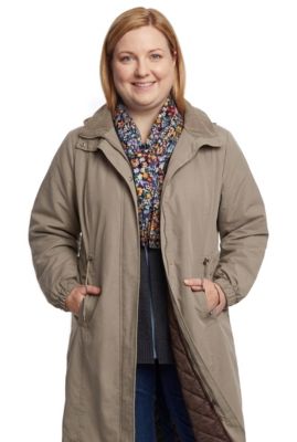 Plus Size Long Hooded Taslon Jacket
