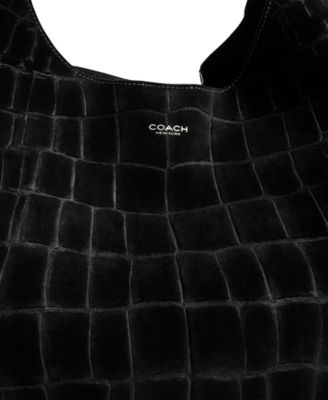 Brooklyn Extra-Large Crocodile-Embossed Suede Shoulder Bag 39