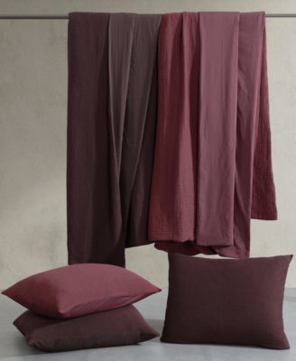 Washed Texture Solid Cotton Jacquard 3 Piece Comforter Set, Queen