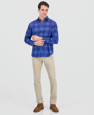 Men's Coastline Cord Sunset Long-Sleeve Plaid Button-Front Shirt