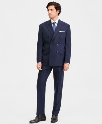 Men's Classic-Fit Pinstripe Double-Breasted Suit Separate Jacket
