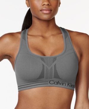 CALVIN KLEIN PERFORMANCE MID-IMPACT PADDED RACERBACK SPORTS BRA
