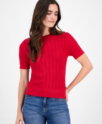 Women's Cotton Cable-Knit Sweater
