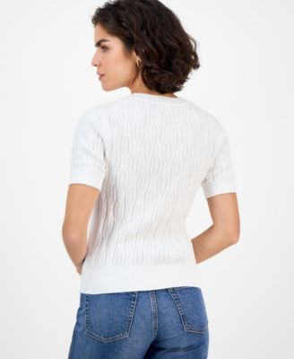 Women's Cotton Cable-Knit Sweater
