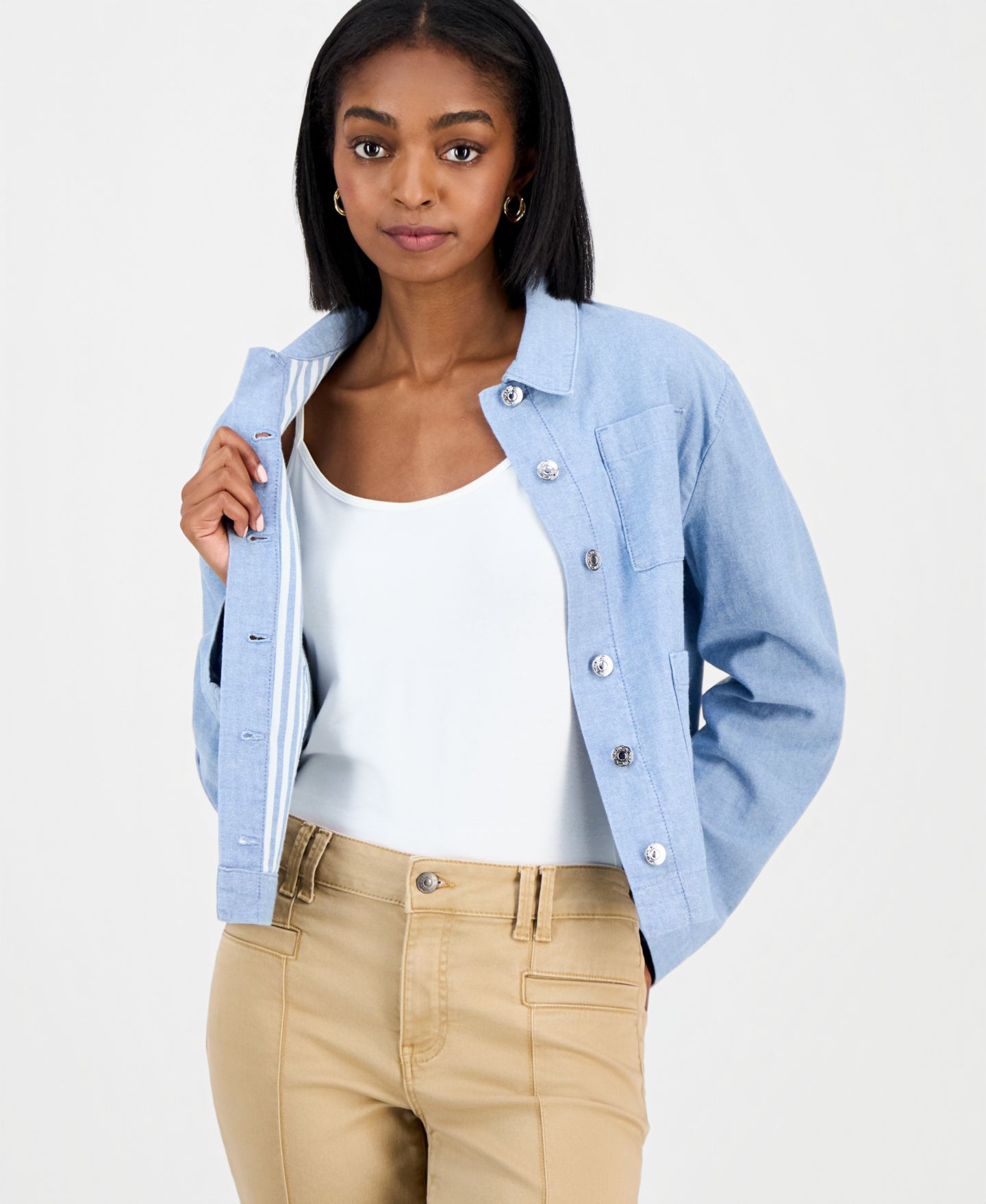 Женская куртка Nautica Jeans Nautica Cotton Denim Barn, цвет: Индиго — фото 2
