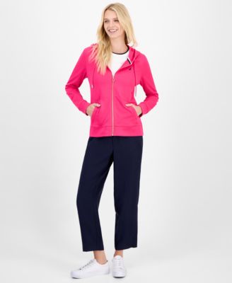 Women's Solid Zip-Front Hoodie, Online Only