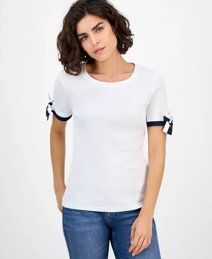 Nautica Women's Cotton Tie-Sleeve Top - thumbnail 7
