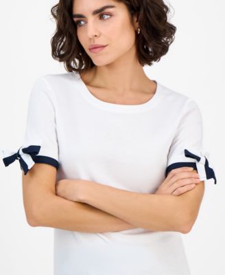 Women's Cotton Tie-Sleeve Top