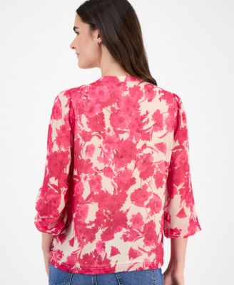 Women's Festival Floral Pintuck Blouse