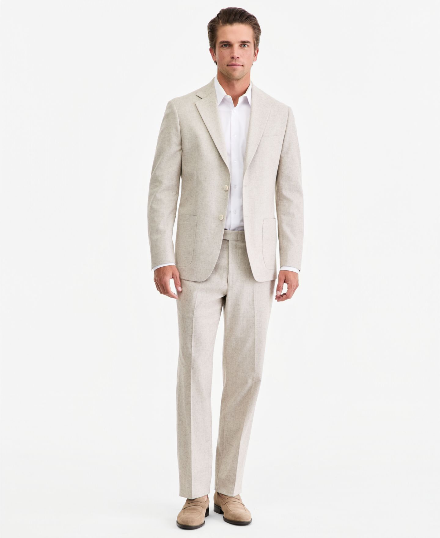 Мужская куртка Michael Kors Classic-Fit Tan Texture Suit Separate, цвет: Рыжевато-коричневый — фото 4