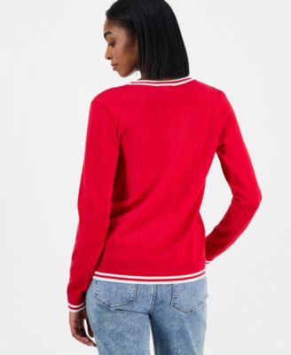 Women's Cotton Cable Knit Crewneck Sweater